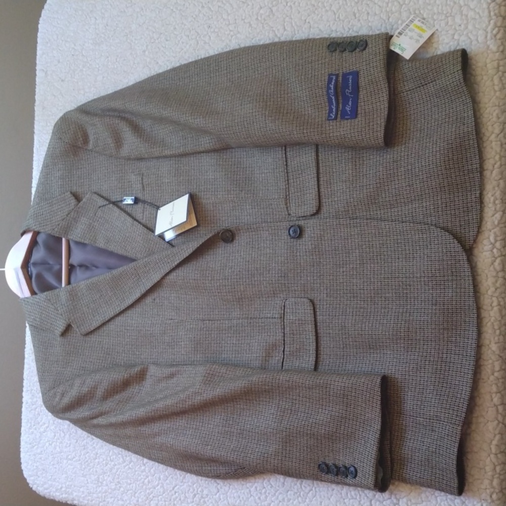 NWT Alan Flusser Brown Lambswool/Cashmere Sport Jacket  40R - Picture 2 of 16